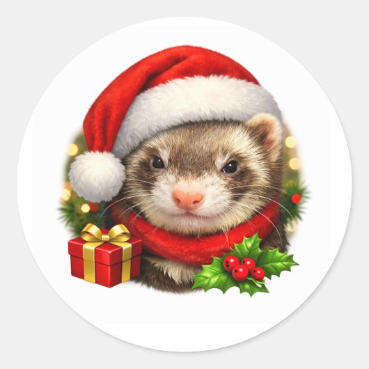 Kerstmartersticker Ronde Sticker (Voorkant)