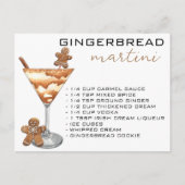 KerstMartini Cocktail Recipe Gingerbrood Briefkaart (Voorkant)