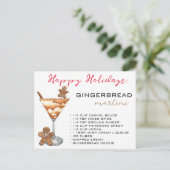 KerstMartini Cocktail Recipe Gingerbrood Briefkaart (Staand voorkant)