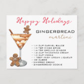 KerstMartini Cocktail Recipe Gingerbrood Briefkaart (Voorkant)