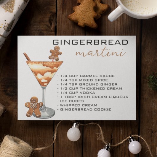 KerstMartini Cocktail Recipe Gingerbrood Briefkaart
