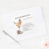 KerstMartini Cocktail Recipe Gingerbrood Vierkante Sticker (Envelop)