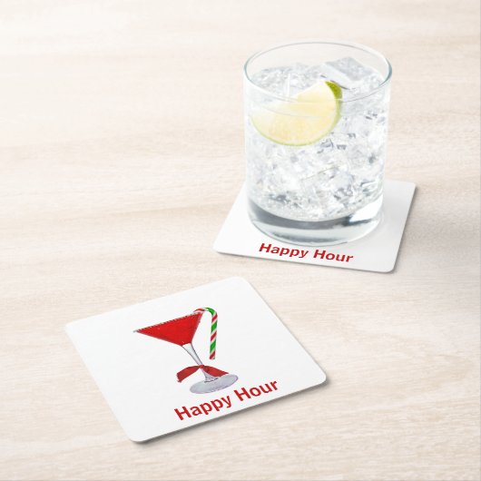 KerstMartini Glass Kartonnen Onderzetters (Insitu)