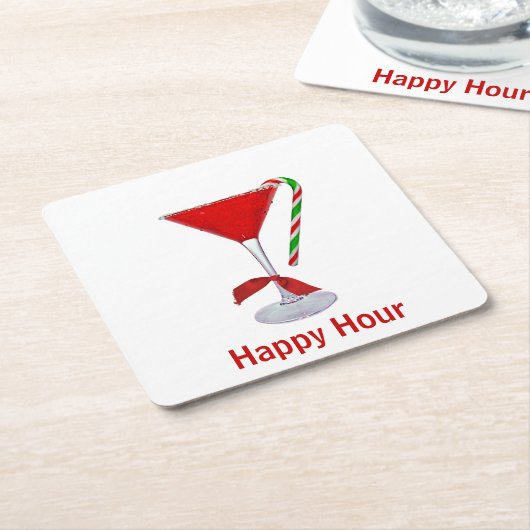 KerstMartini Glass Kartonnen Onderzetters (Schuin)