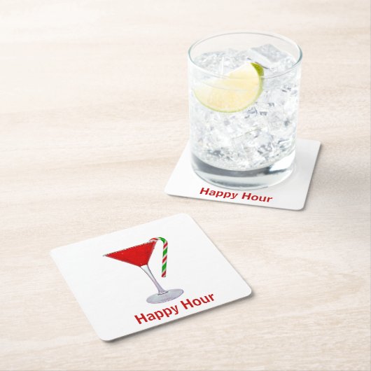 KerstMartini Glass Kartonnen Onderzetters (Insitu)