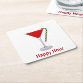 KerstMartini Glass Kartonnen Onderzetters (Schuin)