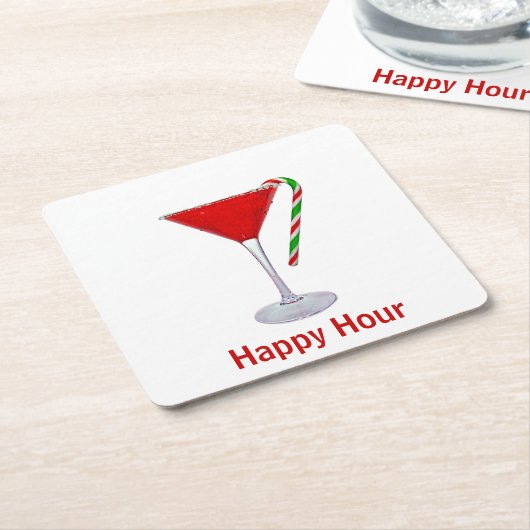 KerstMartini Glass Kartonnen Onderzetters (Schuin)