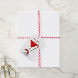 KerstMartini Glass met Bow Cadeaulabel