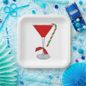 KerstMartini Glass met Bow Papieren Bordje (Feest)