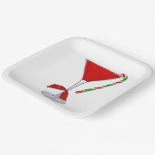 KerstMartini Glass met Bow Papieren Bordje (Gebogen)