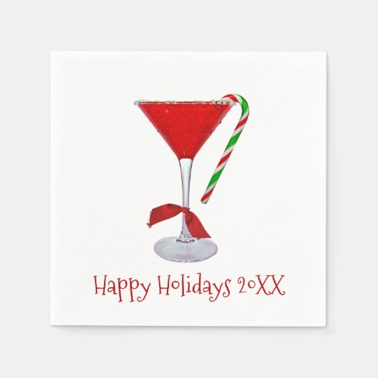 KerstMartini Glass met Bow Servet (Voorkant)