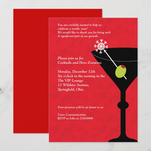 KerstMartini & Merriment - Partij van de Ondernemi Kaart (Voorkant / Achterkant)