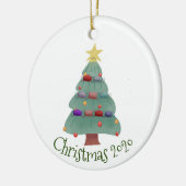 Kerstmasker Boom Covid 2020 Keramisch Ornament (Links)