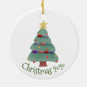 Kerstmasker Boom Covid 2020 Keramisch Ornament (Achterkant)