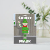 Kerstmasker Feestdagenkaart (Staand voorkant)