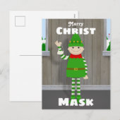Kerstmasker Feestdagenkaart (Voorkant / Achterkant)