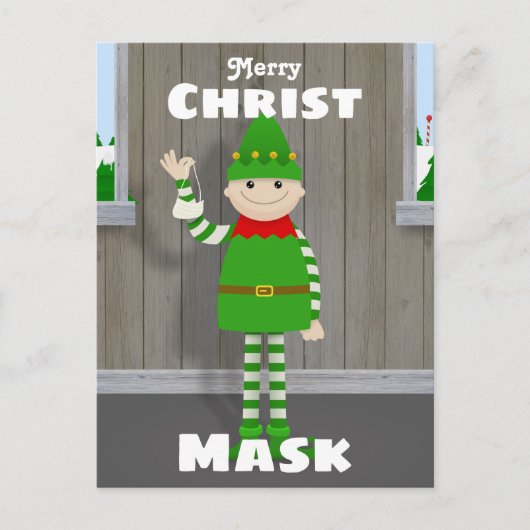 Kerstmasker Feestdagenkaart (Voorkant)