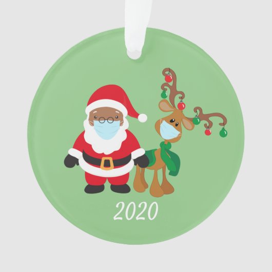 Kerstmasker Kerstman Rendier Etnisch 2020 Ornament (voorkant)