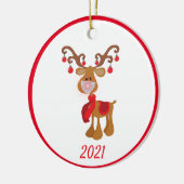 Kerstmasker Rudolph het rendier 2021 Keramisch Ornament (Links)