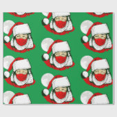 kerstmasker santa claus moon cadeaupapier (Vlak)