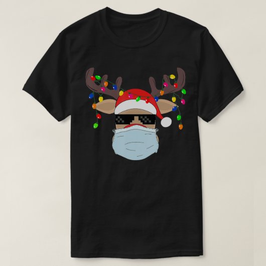 Kerstmasker schattig Rudolf rendiermasker shirt vo (Design voorkant)