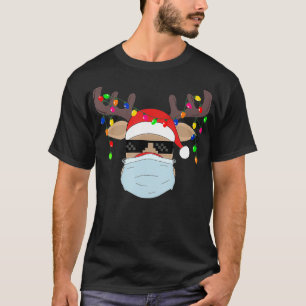 Kerstmasker schattig Rudolf rendiermasker shirt vo