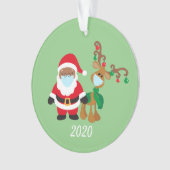 Kerstmasker Sinterklaas Rendier Etnisch 2020 Ornament (voorkant)