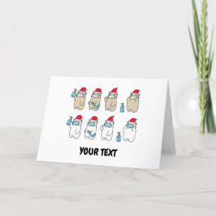 kerstmasker voor beren pet feestdagen kaart