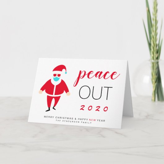 Kerstmasker Vrede Uit 2020 Grappige Kerstmis Feestdagen Kaart (Voorkant)