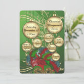 Kerstmaskerade Soiree Kaart (Staand voorkant)