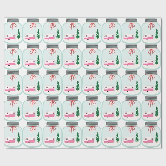 Kerstmason Jar Cadeaupapier (Vlak)