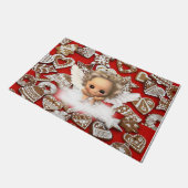 Kerstmat, engel deurmat (Schuin)