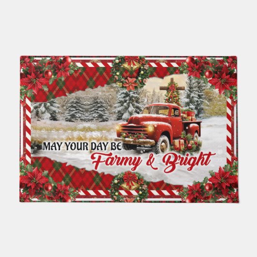 Kerstmat – Feestelijke Kerst Begrüting Mat (Voorkant)