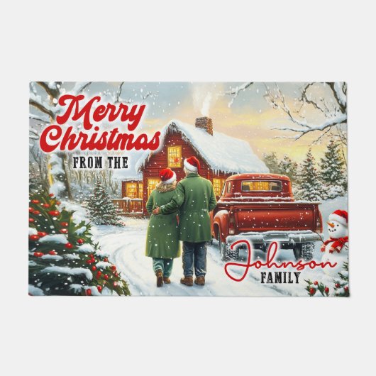 Kerstmat – Feestelijke Kerst Begrüting Mat (Voorkant)