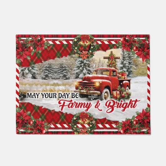 Kerstmat – Feestelijke Kerst Begrüting Mat (Voorkant)