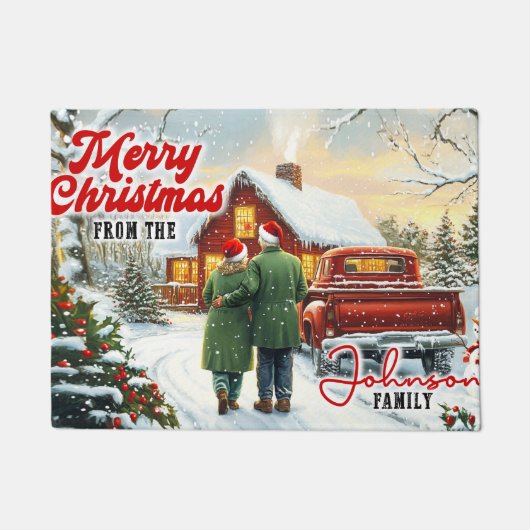 Kerstmat – Feestelijke Kerst Begrüting Mat (Voorkant)