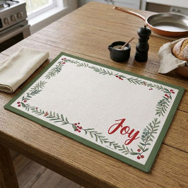 Kerstmat - Groen met bloemmotief Placemat