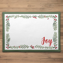 Kerstmat - Groen met bloemmotief