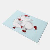 Kerstmat Happy Bears Deurmat (Schuin)