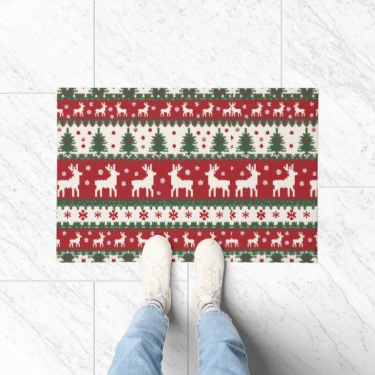 Kerstmat met rendieren deurmat (Binnen)