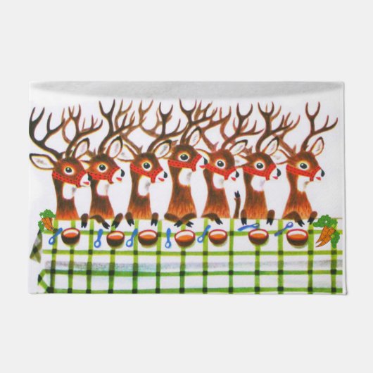 Kerstmat, Rendieren Deurmat (Voorkant)