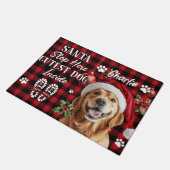 Kerstmat 'Santa Stop Here' – Grappig Kerstdecorati Deurmat (Schuin)