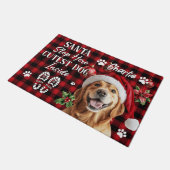 Kerstmat 'Santa Stop Here' – Grappig Kerstdecorati Deurmat (Schuin)