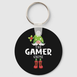 Kerstmatchende familie de gamer kabouter sleutelhanger