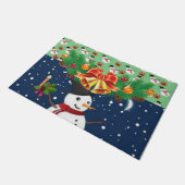 Kerstmats, Sneeuwman Deurmat (Schuin)