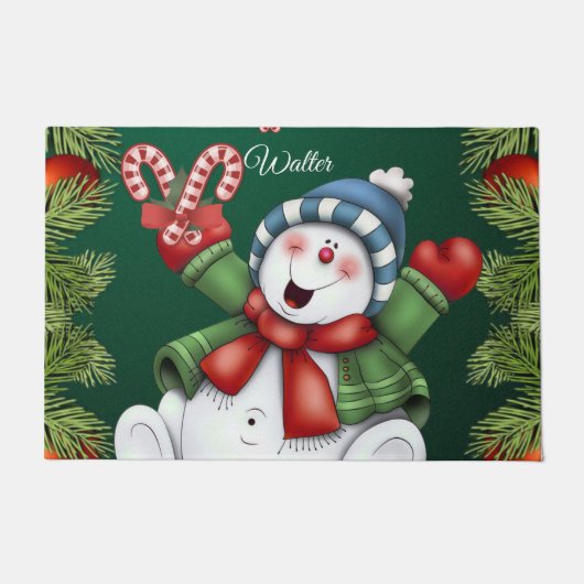 Kerstmats, Sneeuwman Deurmat (Voorkant)