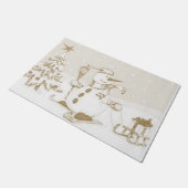 Kerstmats, Sneeuwman Deurmat (Schuin)