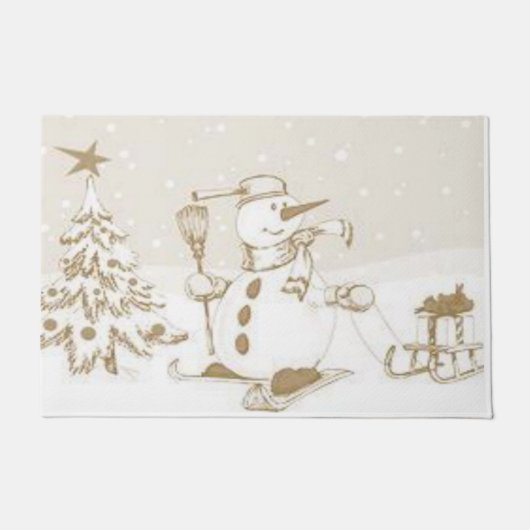 Kerstmats, Sneeuwman Deurmat (Voorkant)
