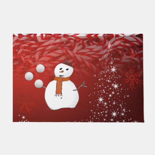 Kerstmats, Sneeuwman Deurmat (Voorkant)