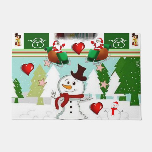 Kerstmats, Sneeuwman Deurmat (Voorkant)